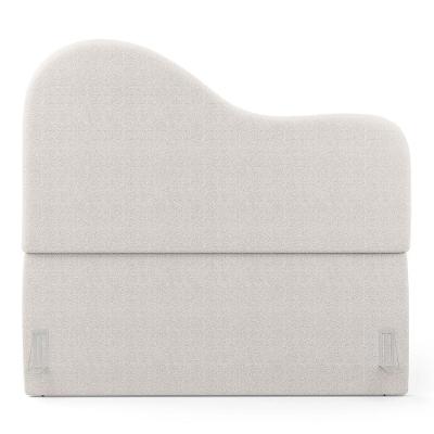 Cabeceira Orgânica Cama Box Queen Size Sea 160cm Com Frame Bouclé - Desk Design Cinza Claro