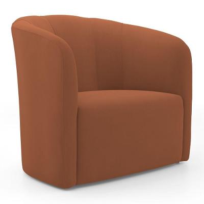 Poltrona Decorativa Living Abby Poltrona de Descanso Veludo Terracota Desk Design