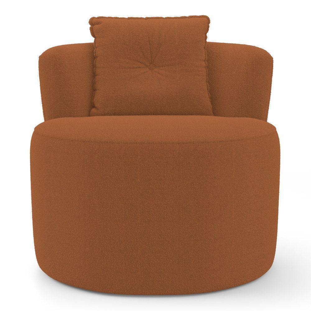 Poltrona Orgânica Living Bob Com 01 Almofada Bouclê Terracota - Desk Design - 6