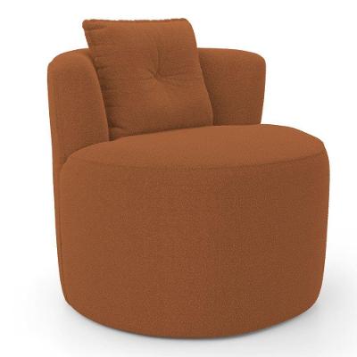 Poltrona Orgânica Living Bob Com 01 Almofada Bouclê Terracota - Desk Design