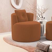 Poltrona Orgânica Living Bob Com 01 Almofada Bouclê Terracota - Desk Design - 7