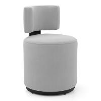 Puff Decorativo Orgânico Living Melis Veludo Cinza Claro Sintético Preto - Desk Design - 1