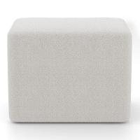 Kit 02 Puffs Decorativos Living Yumi Retangular 60cm Bouclê Off White - Desk Design - 5