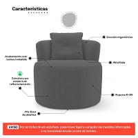 Kit 02 Poltronas Orgânicas Living Bob Com 01 Almofada Bouclê Cinza Escuro - Desk Design - 3