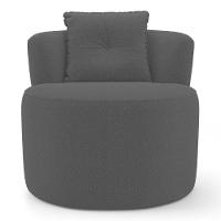 Kit 02 Poltronas Orgânicas Living Bob Com 01 Almofada Bouclê Cinza Escuro - Desk Design - 6