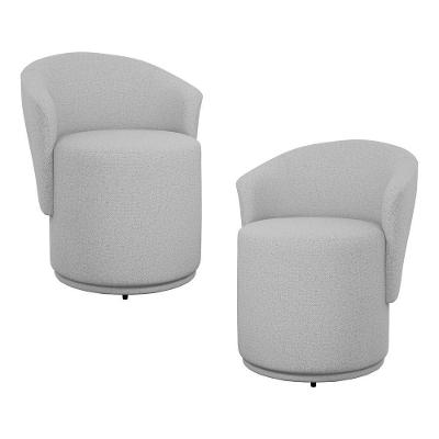 Kit 02 Poltronas Orgânicas Living Mavi Fixa Linho Cinza Claro - Desk Design