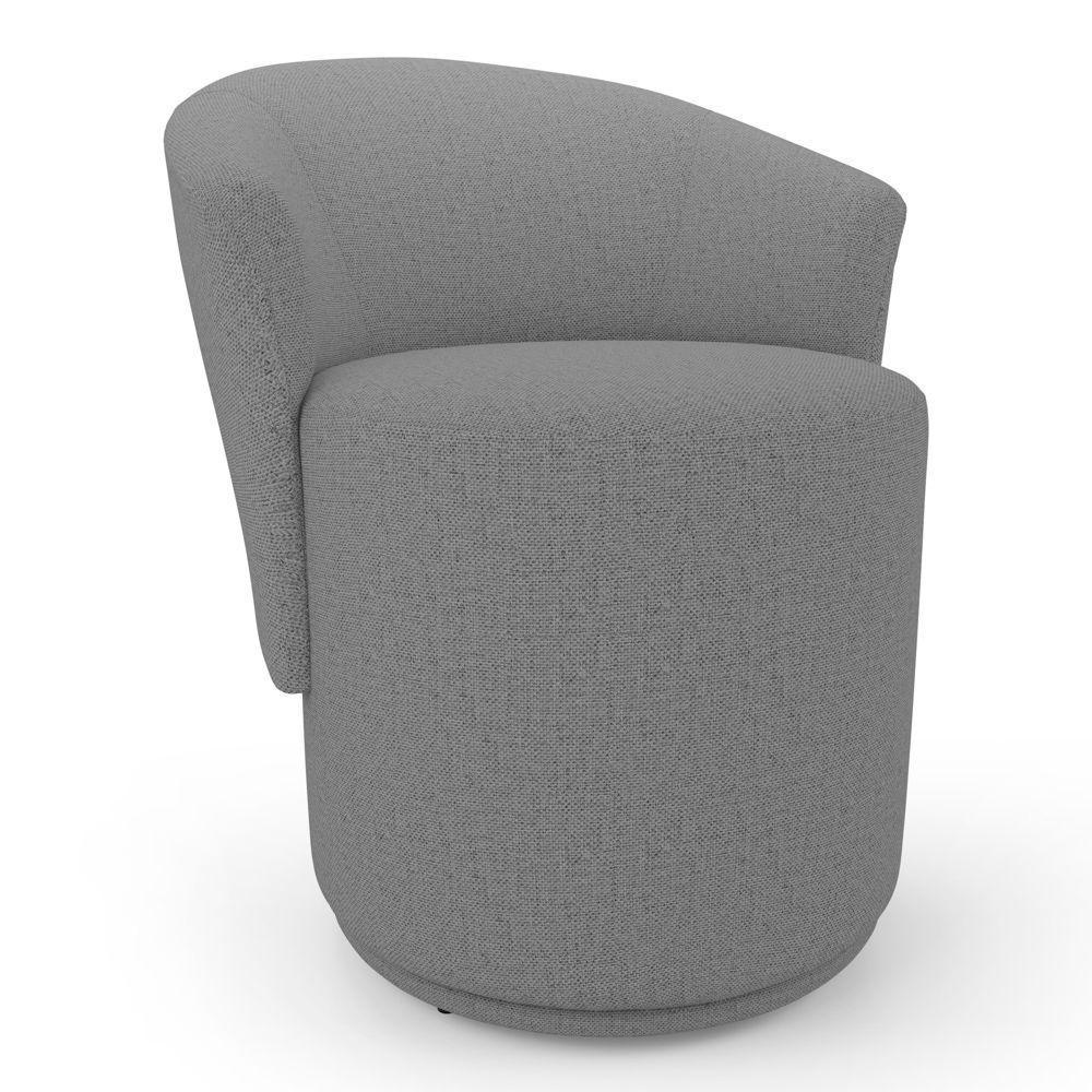 Poltrona Orgânica Living Mavi Fixa Linho Cinza Escuro - Desk Design - 1