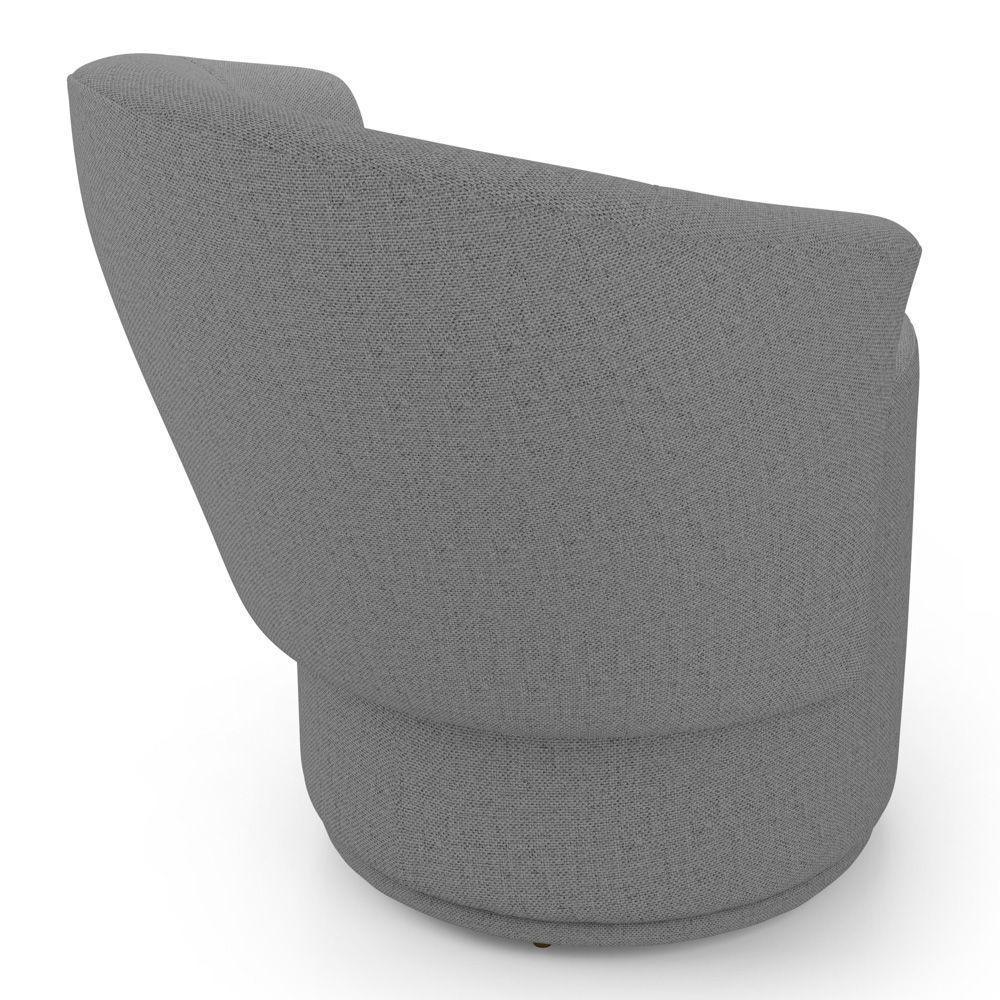 Poltrona Orgânica Living Mavi Fixa Linho Cinza Escuro - Desk Design - 5