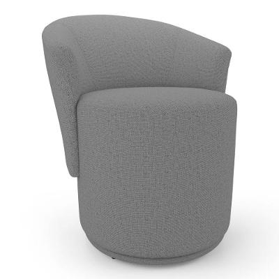 Poltrona Orgânica Living Mavi Fixa Linho Cinza Escuro - Desk Design