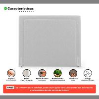 Cabeceira Cama Box King Size Alba 195cm Com Frame Bouclé Cinza Claro - Desk Design - 3