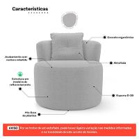 Kit 02 Poltronas Orgânicas Living Bob Com 01 Almofada Cinza Claro - Desk Design - 3