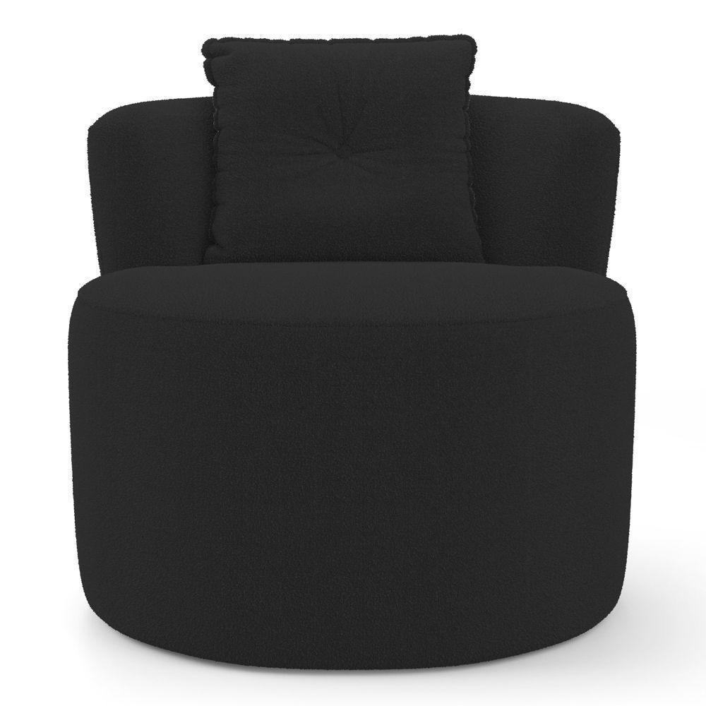 Poltrona Orgânica Living Bob Com 01 Almofada Bouclê Preto - Desk Design - 6