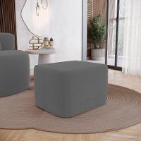 Kit 02 Puffs Decorativos Living Yumi Retangular 60cm Bouclê Cinza Escuro - Desk Design - 8