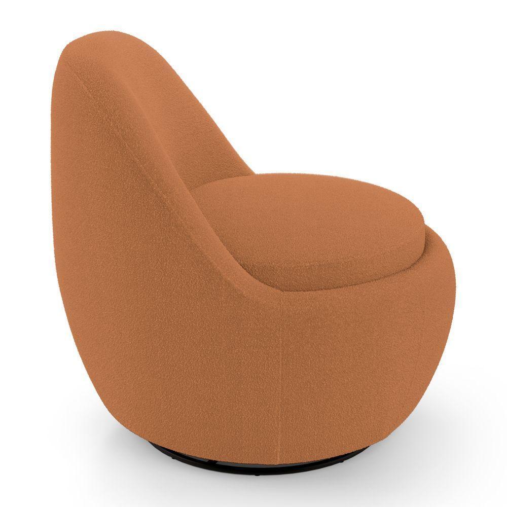 Poltrona Orgânica Living Memphis Base Giratória Bouclê Terracota - Desk Design - 5