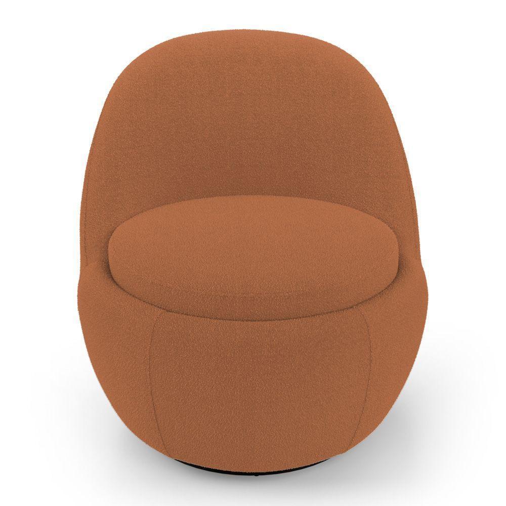 Poltrona Orgânica Living Memphis Base Giratória Bouclê Terracota - Desk Design - 6