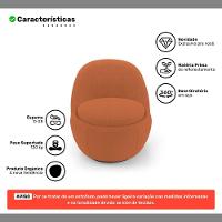 Poltrona Orgânica Living Memphis Base Giratória Bouclê Terracota - Desk Design - 3
