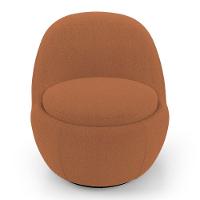 Poltrona Orgânica Living Memphis Base Giratória Bouclê Terracota - Desk Design - 6