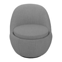 Poltrona Orgânica Living Memphis Base Giratória Linho Cinza Escuro - Desk Design - 6