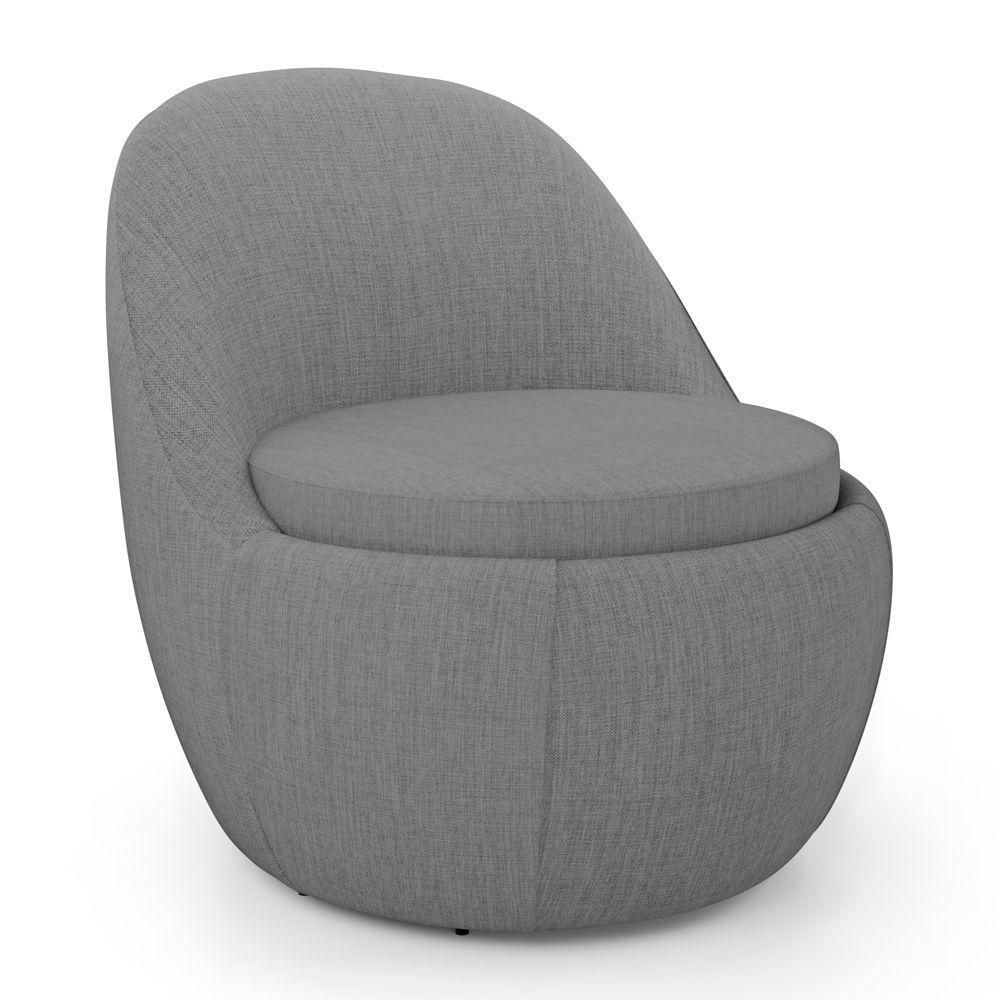 Poltrona Orgânica Living Memphis Fixa Linho Cinza Escuro - Desk Design - 1