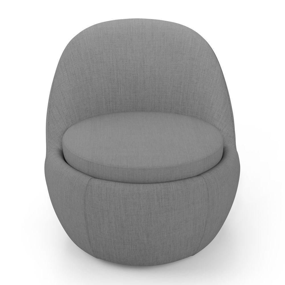 Poltrona Orgânica Living Memphis Fixa Linho Cinza Escuro - Desk Design - 6