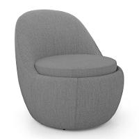 Poltrona Orgânica Living Memphis Fixa Linho Cinza Escuro - Desk Design - 1