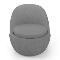 Poltrona Orgânica Living Memphis Fixa Linho Cinza Escuro - Desk Design - 6