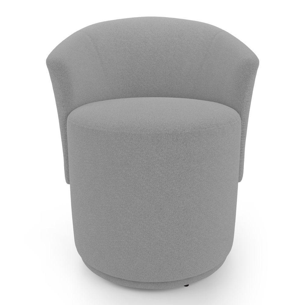 Poltrona Orgânica Living Mavi Fixa Bouclê Cinza - Desk Design - 6