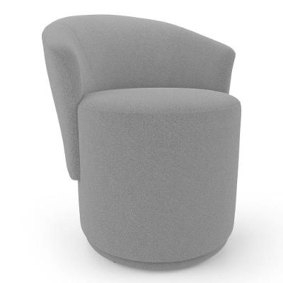 Poltrona Orgânica Living Mavi Fixa Bouclê Cinza - Desk Design