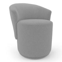 Poltrona Orgânica Living Mavi Fixa Bouclê Cinza - Desk Design - 1