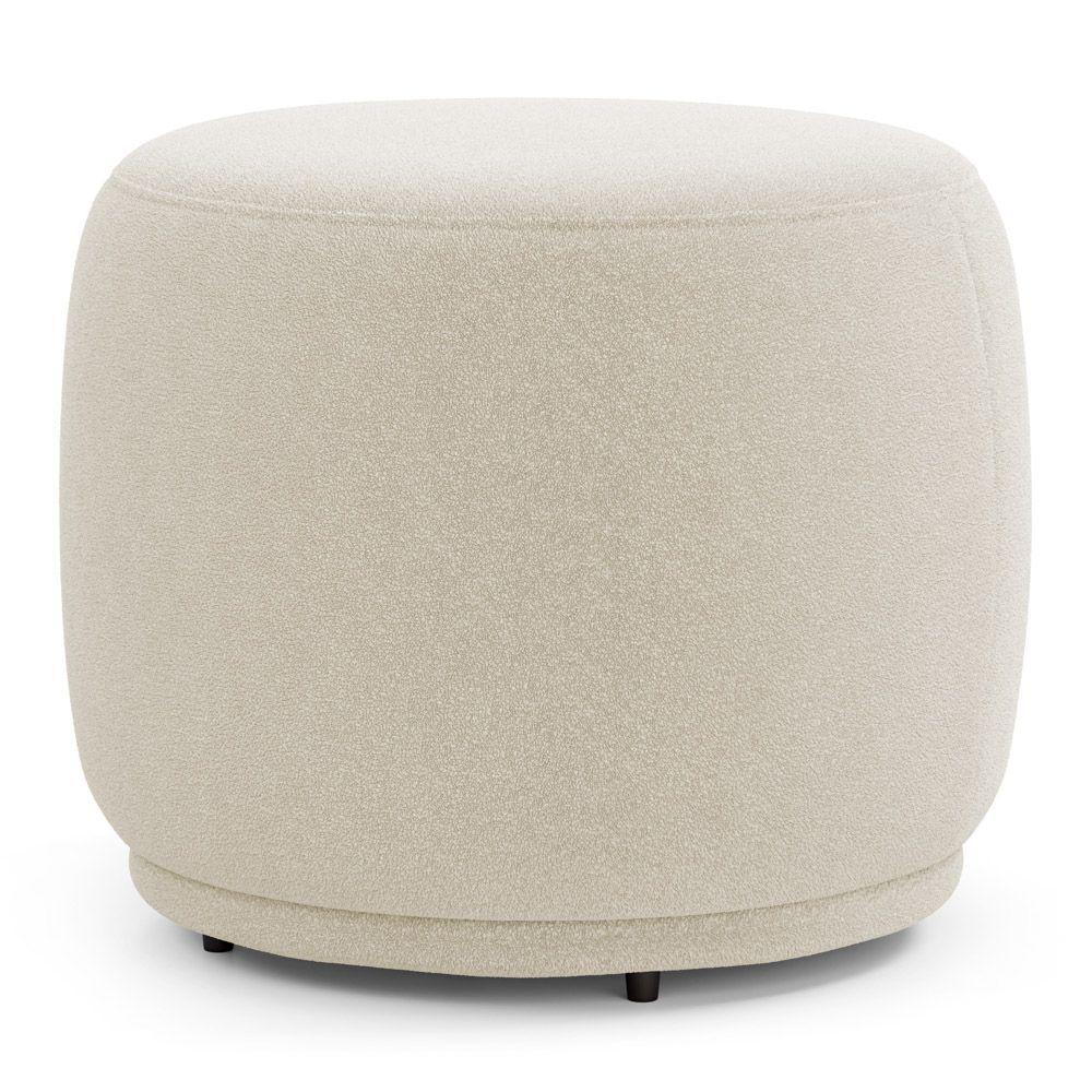 Poltrona Decorativa Com Puff Orgânico Molly Bouclê Bege - Desk Design - 9