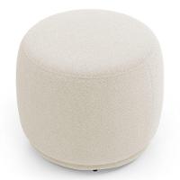 Poltrona Decorativa Com Puff Orgânico Molly Bouclê Bege - Desk Design - 7