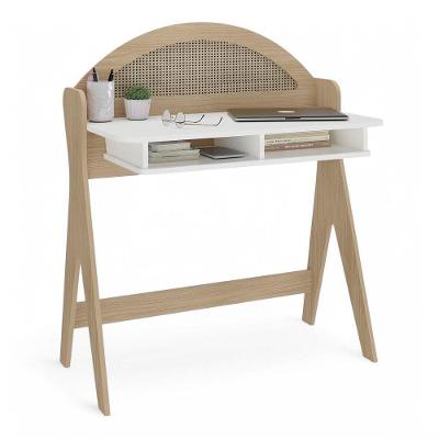 Mesa Escrivaninha Penteadeira Cecília Orgânica 90cm 100%mdf Com Nicho Integrado - Desk Design Carvalho-menta