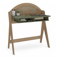 Mesa Escrivaninha Penteadeira Cecília Orgânica 90cm 100%mdf Com Nicho Integrado - Desk Design Carvalho-menta - 2