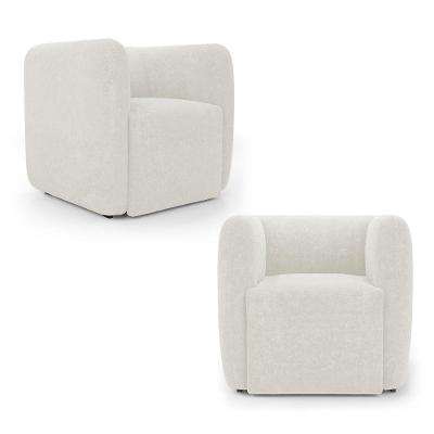 Kit 2 Poltronas Decorativas Living Maya Bouclé Off White Desk Design