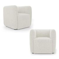 Kit 02 Poltronas Decorativas Living Maya Bouclé Off White - Desk Design - 1