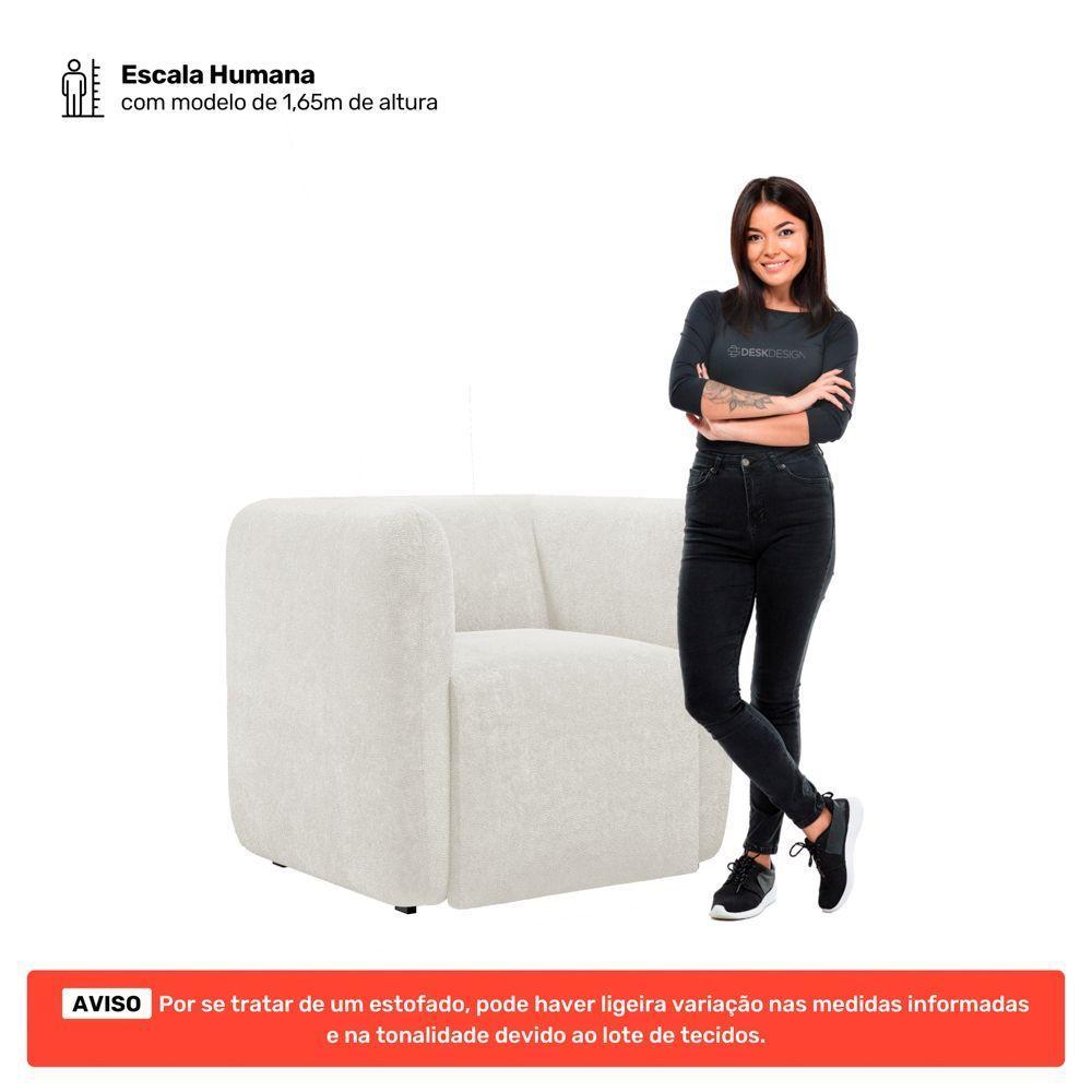 Poltrona Decorativa Living Maya Bouclé Off White - Desk Design - 5