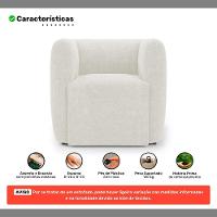 Poltrona Decorativa Living Maya Bouclé Off White - Desk Design - 3