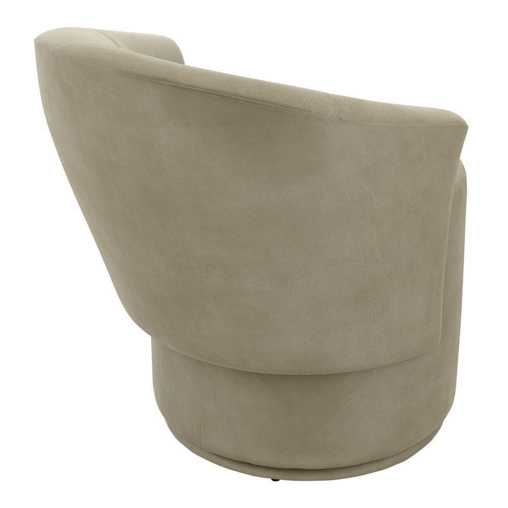 Poltrona Orgânica Living Mavi Fixa Veludo Bege - Desk Design - 6