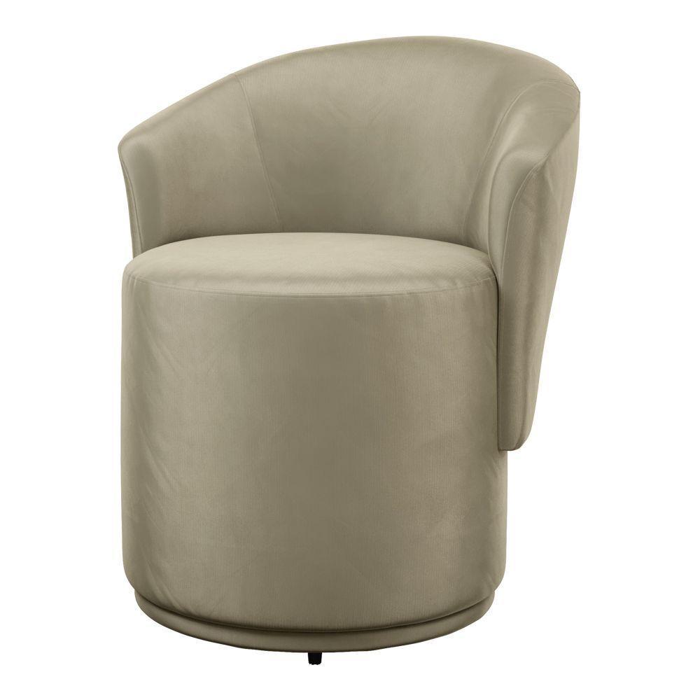 Poltrona Orgânica Living Mavi Fixa Veludo Bege - Desk Design - 7