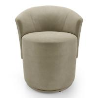 Poltrona Orgânica Living Mavi Fixa Veludo Bege - Desk Design - 5