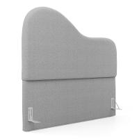 Cabeceira Orgânica Cama Box Casal Padrão Sea 140cm Com Frame Bouclé Cinza Claro - Desk Design - 1