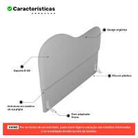 Cabeceira Orgânica Cama Box Casal Padrão Sea 140cm Com Frame Bouclé Cinza Claro - Desk Design - 3