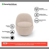 Poltrona Orgânica Living Memphis Base Giratória Bouclê Bege - Desk Design - 3