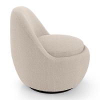 Poltrona Orgânica Living Memphis Base Giratória Bouclê Bege - Desk Design - 5