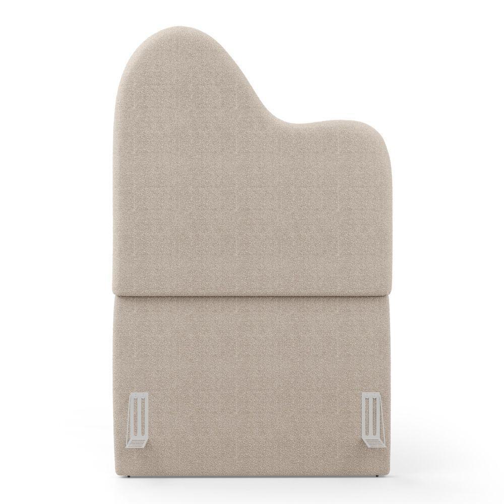 Cabeceira Orgânica Cama Box Solteiro Sea 90cm Com Frame Bouclé Bege - Desk Design - 5