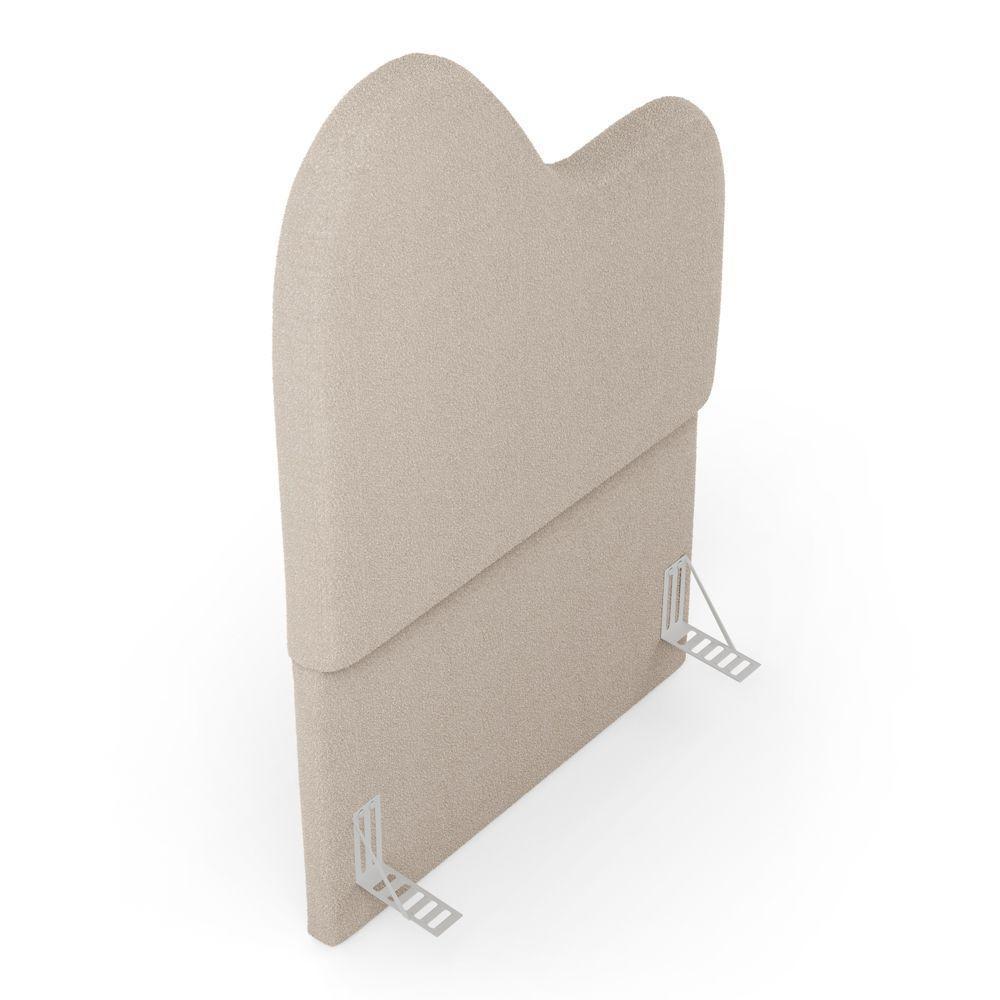Cabeceira Orgânica Cama Box Solteiro Sea 90cm Com Frame Bouclé Bege - Desk Design - 7
