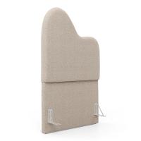 Cabeceira Orgânica Cama Box Solteiro Sea 90cm Com Frame Bouclé Bege - Desk Design - 1