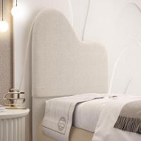 Cabeceira Orgânica Cama Box Solteiro Sea 90cm Com Frame Bouclé Bege - Desk Design - 2
