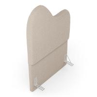 Cabeceira Orgânica Cama Box Solteiro Sea 90cm Com Frame Bouclé Bege - Desk Design - 7