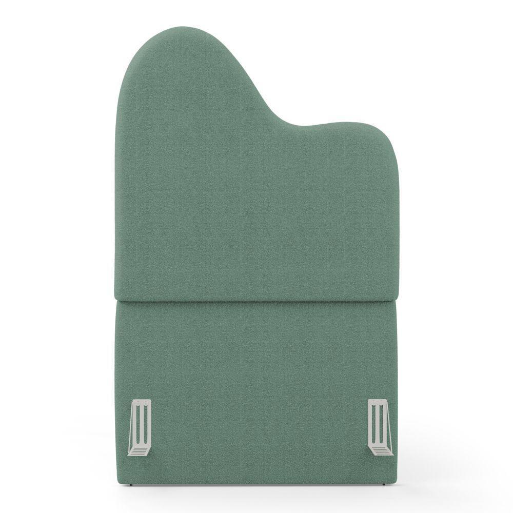 Cabeceira Orgânica Cama Box Solteiro Sea 90cm Com Frame Bouclé Verde Menta - Desk Design - 5